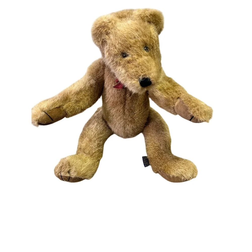 Boyds Collection LTD‎ Plush Teddy Bear Jointed Moveable Limbs Red Ribbon